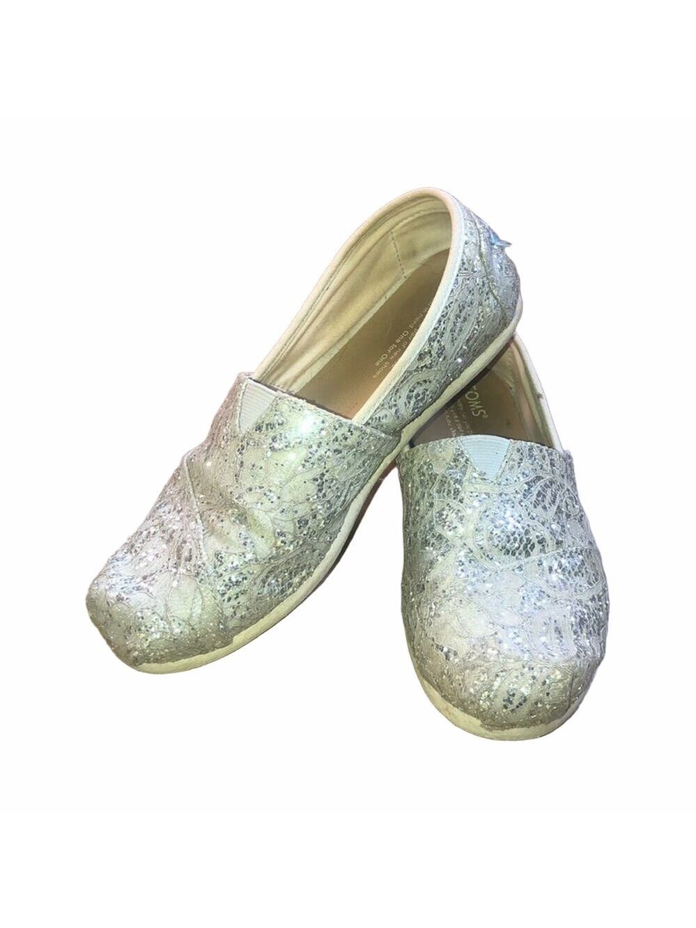 Toms Silver Lace Glitter